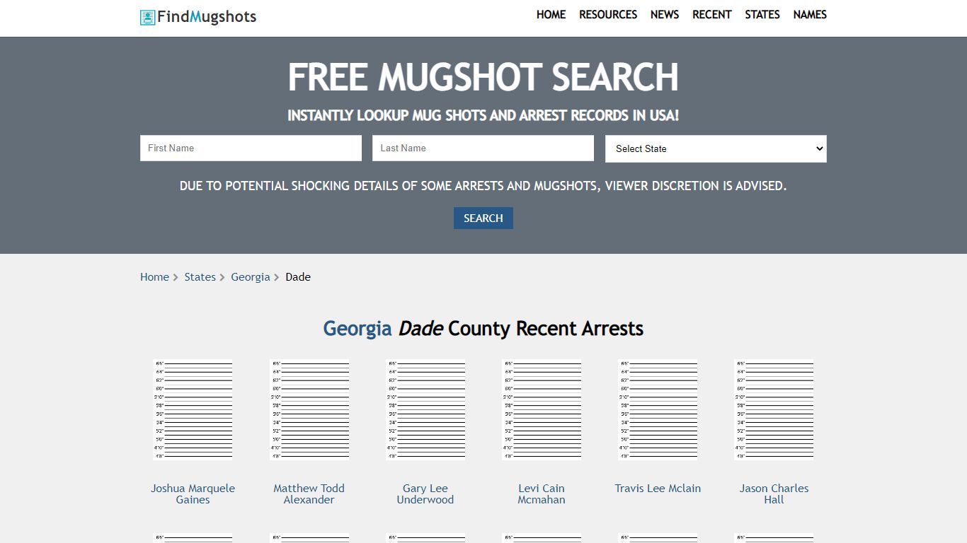 Find Dade Georgia Mugshots - Find Mugshots