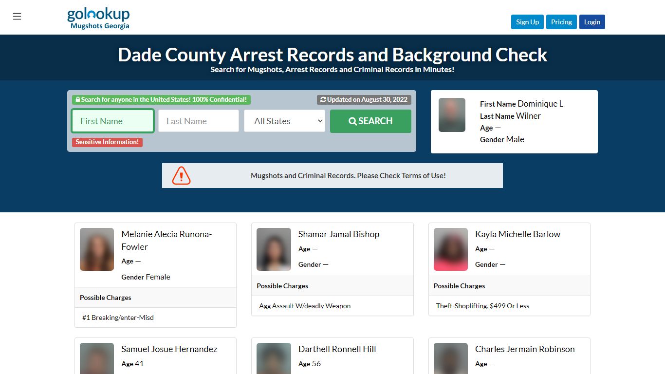 Dade County Mugshots, Dade County Arrest Records - GoLookUp